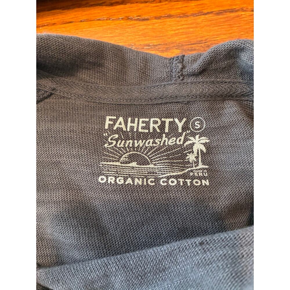 Faherty Sunwashed Organic Hoodie Gray Women's Small - Picture 5 of 9